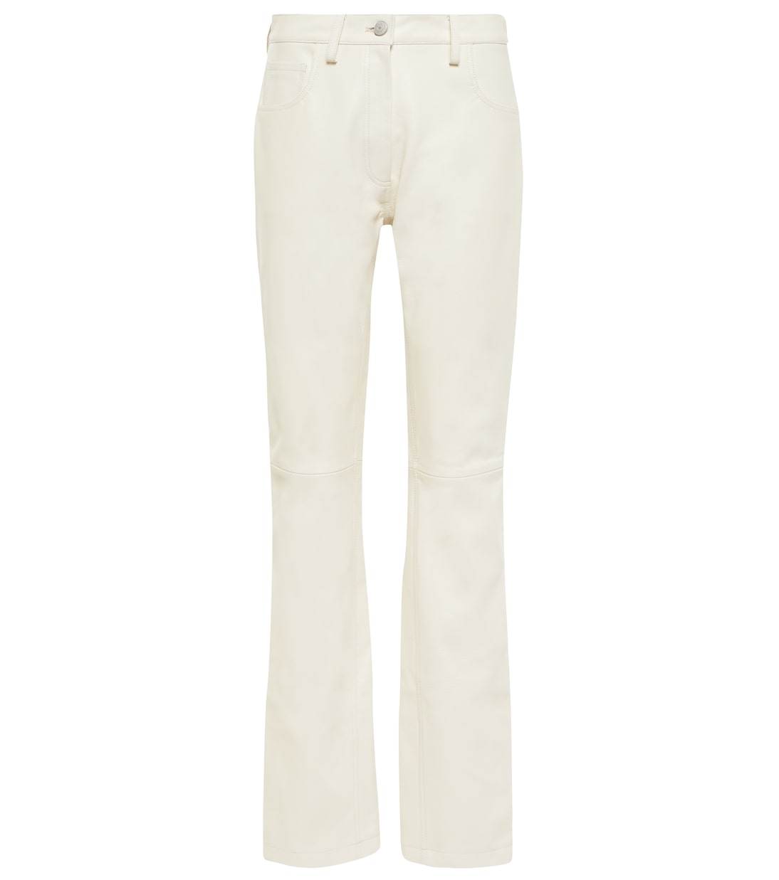 Прямые кожаные брюки с высокой талией Magda Butrym, белый
Прямые кожаные брюки с высокой талией Magda Butrym, белый