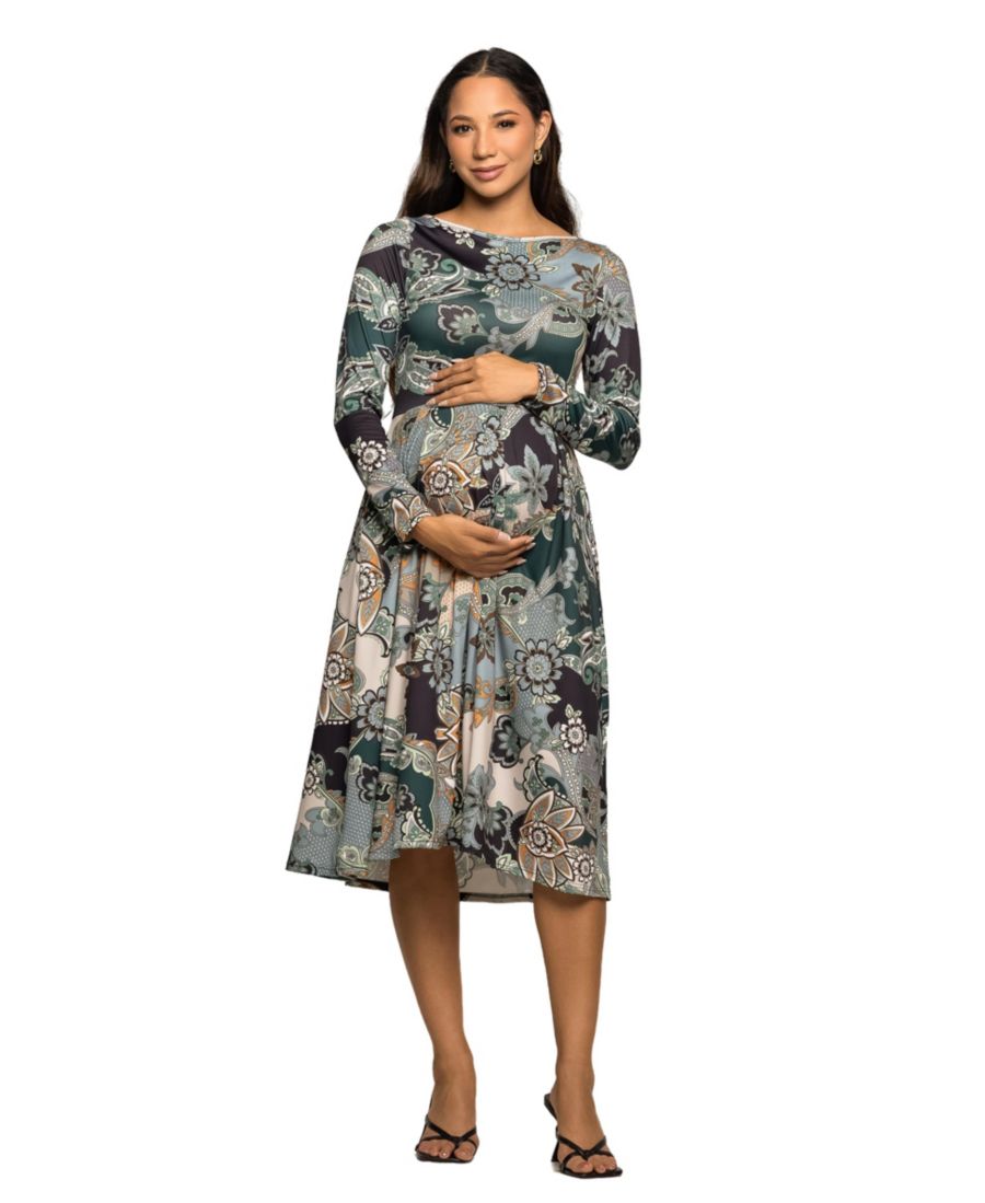 Женское платье миди с длинными рукавами для беременных 24seven Comfort Apparel, Green Multi
Женское платье миди с длинными рукавами для беременных 24seven Comfort Apparel, Green Multi