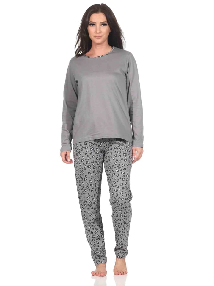 NORMANN Пижама с длинными рукавами и животным принтом серого цвета
NORMANN Пижама с длинными рукавами и животным принтом серого цвета