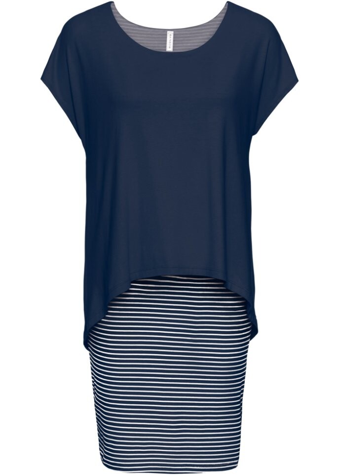 Платье из джерси с полосатой юбкой Rainbow, синий
Платье из джерси с полосатой юбкой Rainbow, синий