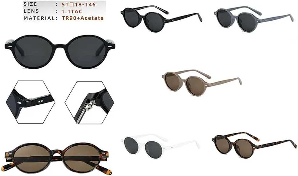 Поляризованные мужские солнцезащитные очки в стиле ретро, овальные, для женщин, с защитой от УФ-излучения UV400, круглые, из ацетата, летний стиль VFDHN, Black
Поляризованные мужские солнцезащитные очки в стиле ретро, овальные, для женщин, с защитой от УФ-излучения UV400, круглые, из ацетата, летний стиль VFDHN, Black