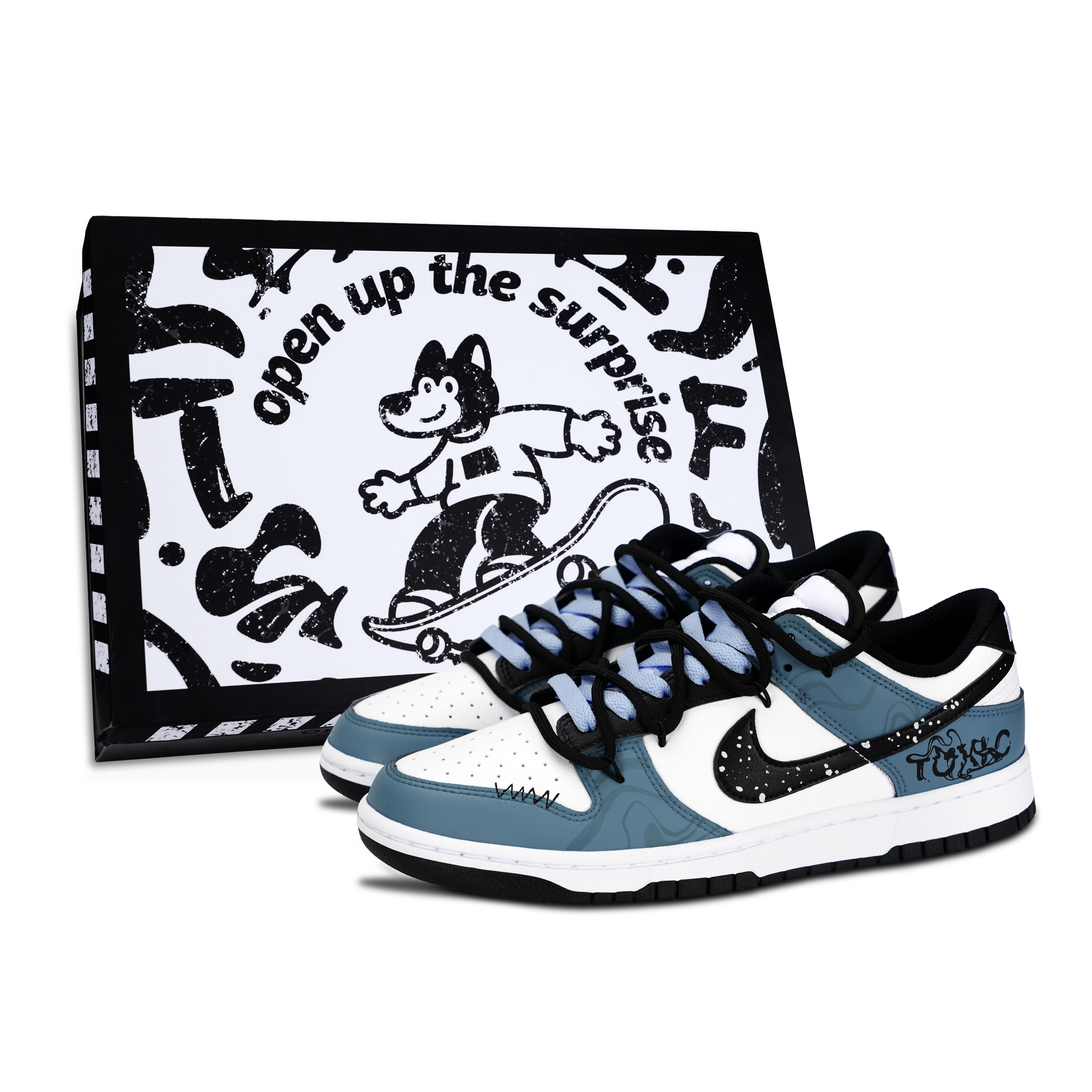 Nike Dunk Black White, Ocean Fluid устойчивые к истиранию нескользящие низкие кроссовки для скейтбординга Unisex темно-синий
Nike Dunk Black White, Ocean Fluid устойчивые к истиранию нескользящие низкие кроссовки для скейтбординга Unisex темно-синий