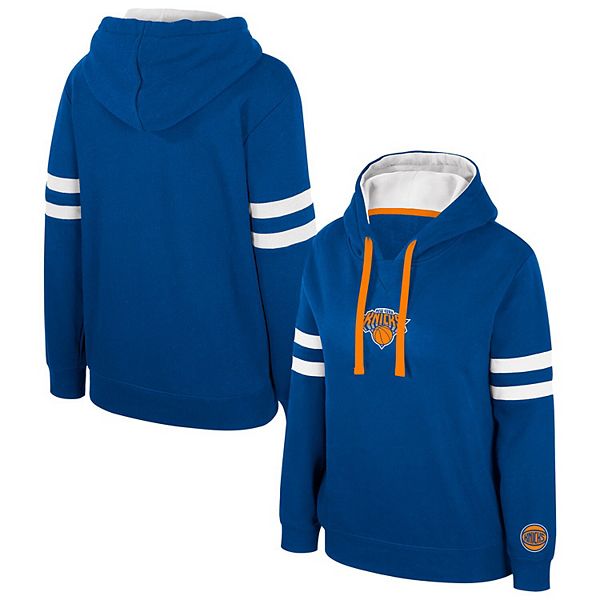 Женский синий свитшот с капюшоном New York Knicks для выездных игр Stadium Essentials
Женский синий свитшот с капюшоном New York Knicks для выездных игр Stadium Essentials