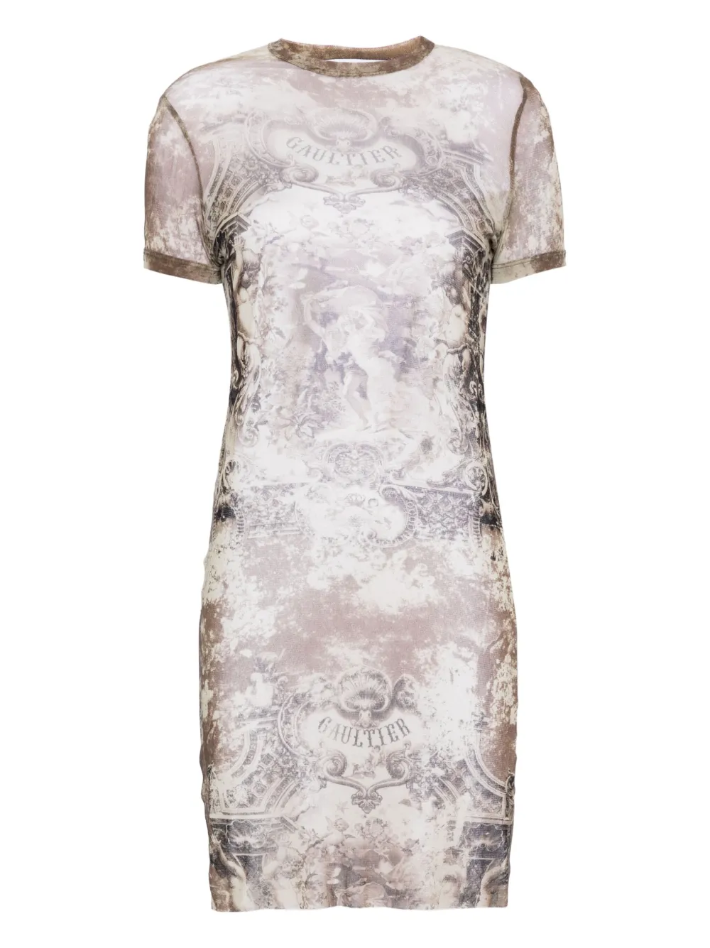 Платье мини с абстрактным узором Jean Paul Gaultier, серый
Платье мини с абстрактным узором Jean Paul Gaultier, серый