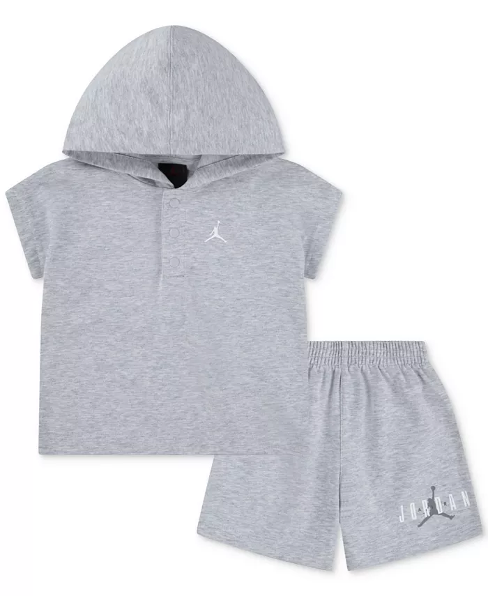 Детский комплект для мальчиков: толстовка с капюшоном и шорты Henley, 2 предмета Jordan, серый
Детский комплект для мальчиков: толстовка с капюшоном и шорты Henley, 2 предмета Jordan, серый