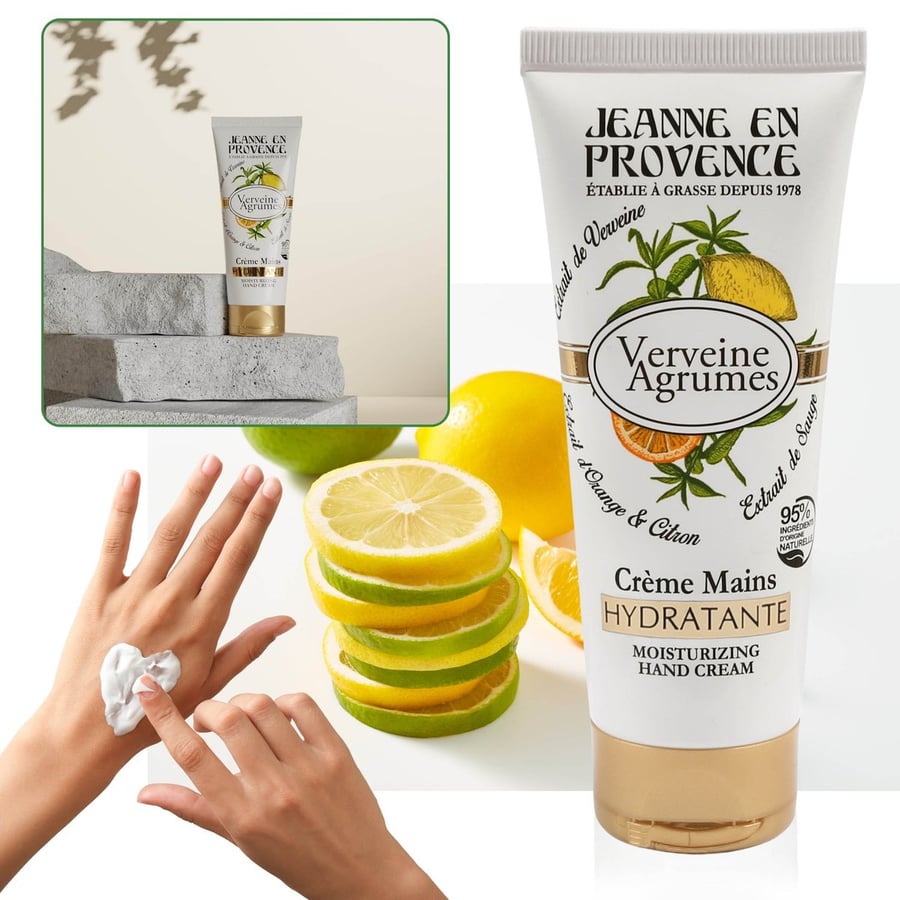 Jeanne en Provence - Verveine Agrumes Увлажняющий крем для сухих рук и ногтей с цитрусовым ароматом 75 мл
Jeanne en Provence - Verveine Agrumes Увлажняющий крем для сухих рук и ногтей с цитрусовым ароматом 75 мл