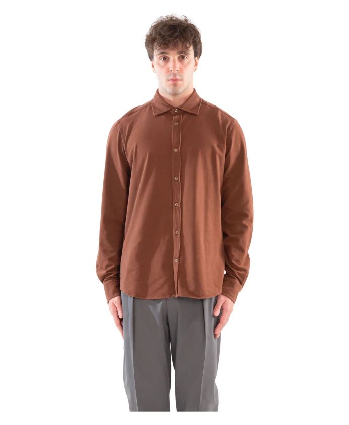 Мягкая трикотажная рубашка с кашемировым оттенком. Circolo 1901, коричневый
Мягкая трикотажная рубашка с кашемировым оттенком. Circolo 1901, коричневый