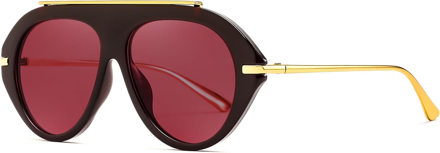 Солнцезащитные очки-авиаторы FEISEDY в стиле ретро для женщин и мужчин, модные, увеличенного размера, в винтажном стиле 70-х, металлические, артикул B0408, Dark Red Frame Red Lens
Солнцезащитные очки-авиаторы FEISEDY в стиле ретро для женщин и мужчин, модные, увеличенного размера, в винтажном стиле 70-х, металлические, артикул B0408, Dark Red Frame Red Lens