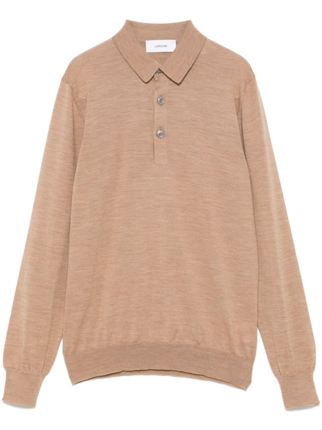 Рубашка-поло тонкой вязки Lardini, коричневый 
Рубашка-поло тонкой вязки Lardini, коричневый