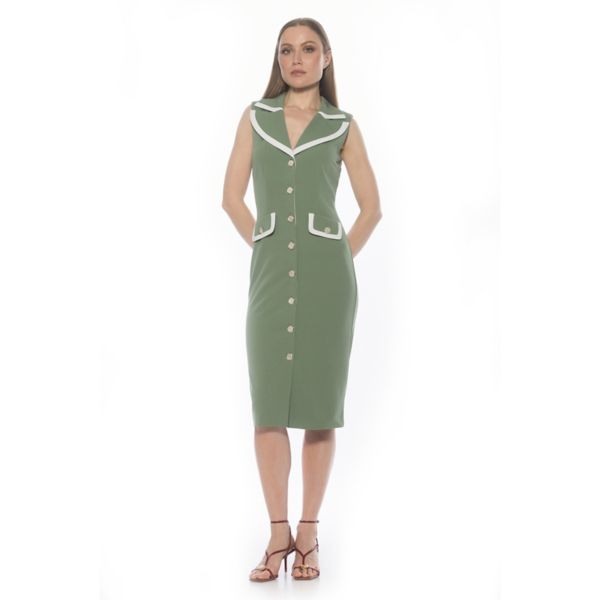 Женское платье-футляр миди с контрастным воротником и застежкой на пуговицы Alexia Admor, зеленый
Женское платье-футляр миди с контрастным воротником и застежкой на пуговицы Alexia Admor, зеленый