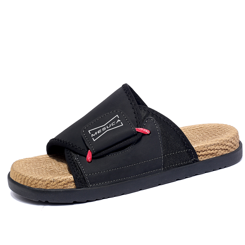 MESUCA Кожаные шлепанцы с кожаными вставками, бесшумные, устойчивые к запахам и истиранию, мужские, черные, цвет Black 
MESUCA Кожаные шлепанцы с кожаными вставками, бесшумные, устойчивые к запахам и истиранию, мужские, черные, цвет Black