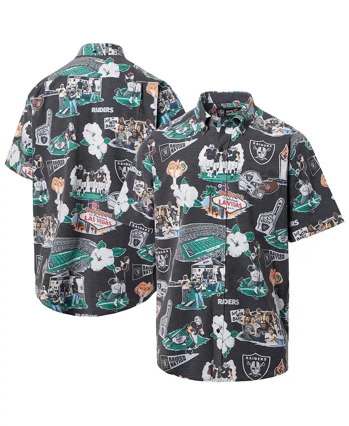 Мужская черная рубашка на пуговицах с принтом Las Vegas Raiders Reyn Spooner
Мужская черная рубашка на пуговицах с принтом Las Vegas Raiders Reyn Spooner