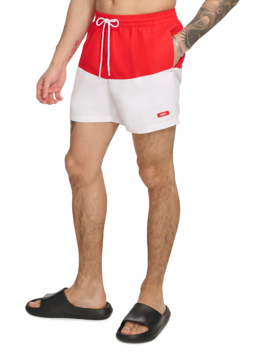 Плавки-шорты с завязками и цветными блоками DKNY, красный
Плавки-шорты с завязками и цветными блоками DKNY, красный