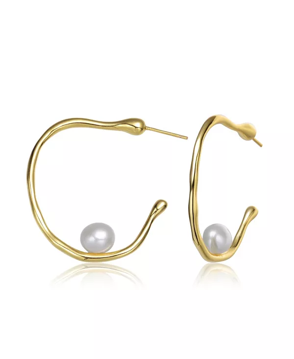 Серьги-Кольца из стерлингового серебра 14 карат с покрытием из золота и настоящим пресноводным жемчугом Genevive, gold
Серьги-Кольца из стерлингового серебра 14 карат с покрытием из золота и настоящим пресноводным жемчугом Genevive, gold