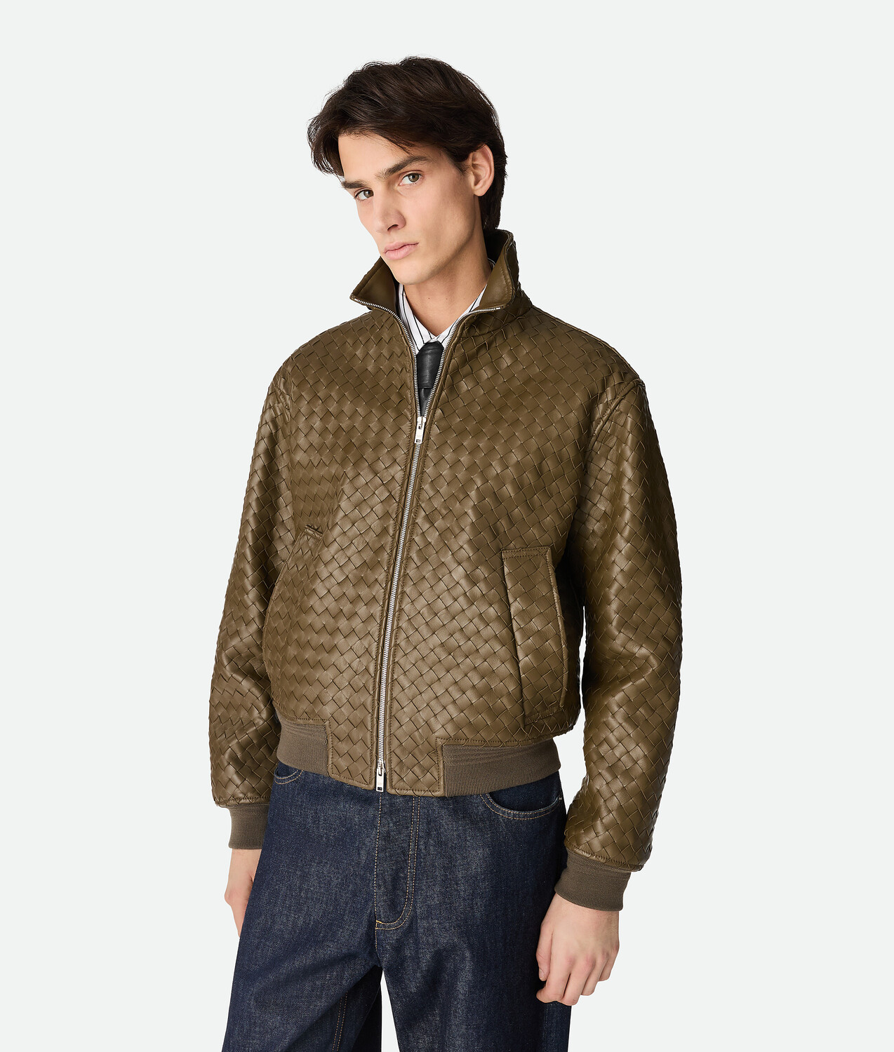 Intrecciato leather blouson BOTTEGA VENETA, льяна
Intrecciato leather blouson BOTTEGA VENETA, льяна