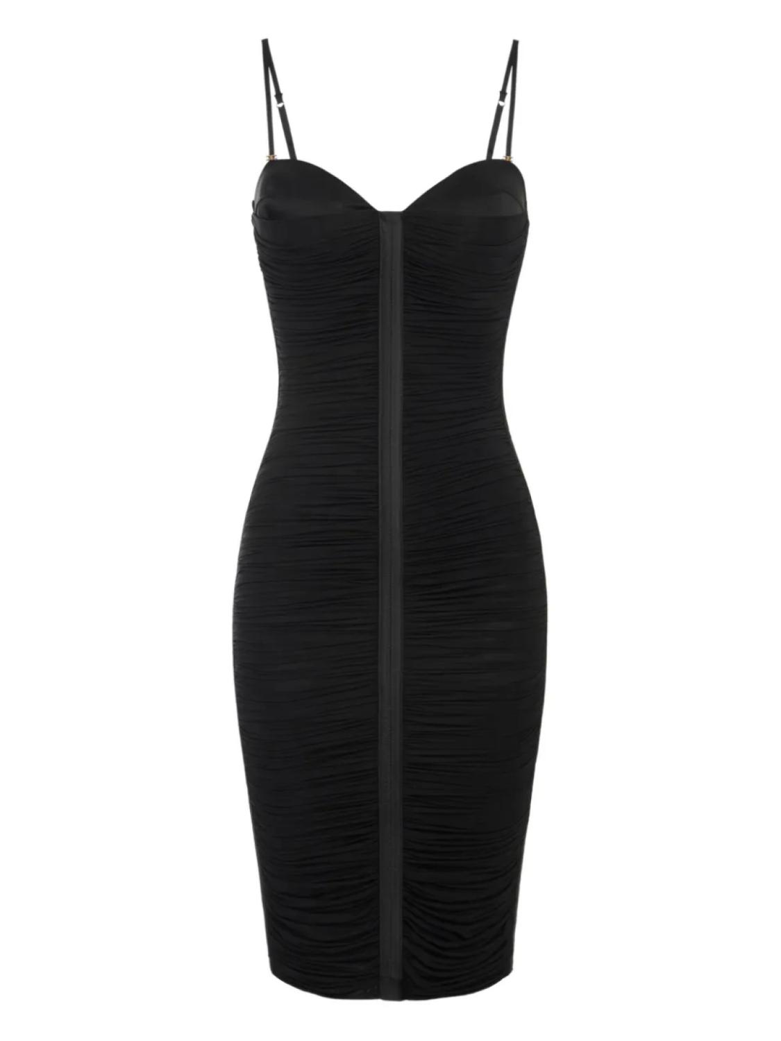 Платье с рюшами и бретельками Elisabetta Franchi, черный
Платье с рюшами и бретельками Elisabetta Franchi, черный