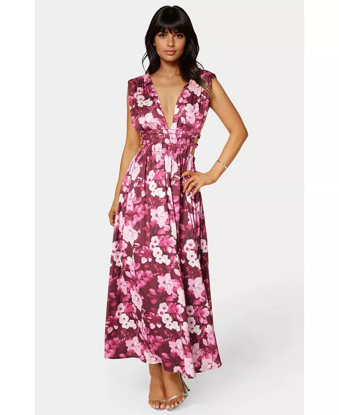 Женское атласное платье макси с V-образным вырезом Bebe, розовый
Женское атласное платье макси с V-образным вырезом Bebe, розовый