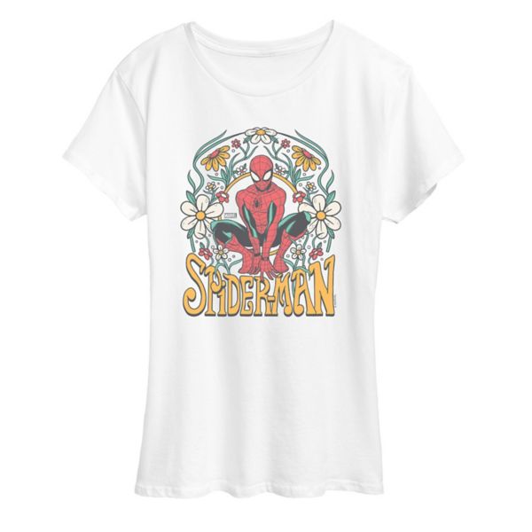 Женская футболка с винтажным цветочным принтом в виде Человека-паука Marvel, белый
Женская футболка с винтажным цветочным принтом в виде Человека-паука Marvel, белый