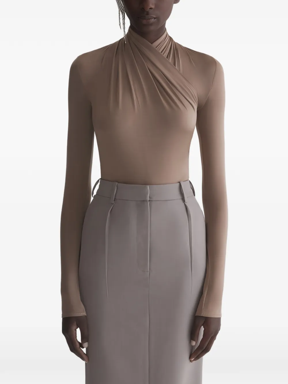 Боди с длинными рукавами Mugler, бежевый
Боди с длинными рукавами Mugler, бежевый