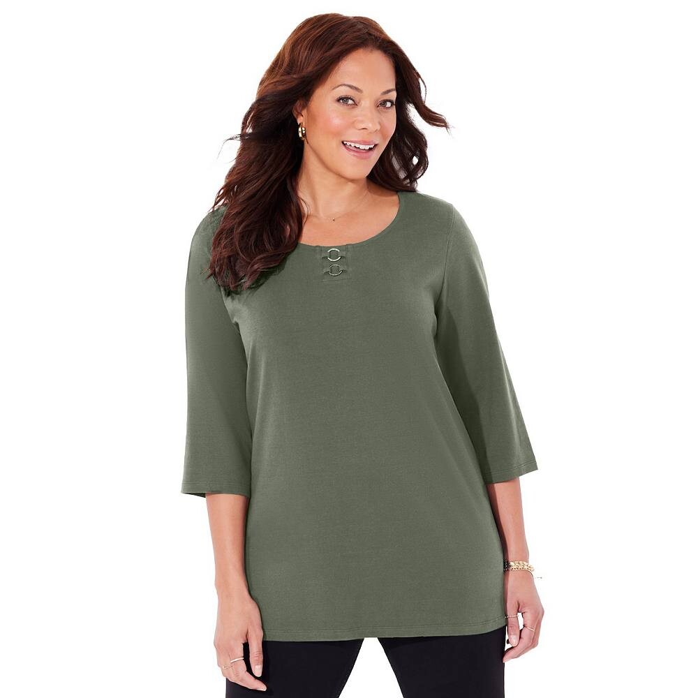 Женская футболка Suprema Studio с двойным кольцомCatherines больших размеров, цвет Olive Green
Женская футболка Suprema Studio с двойным кольцомCatherines больших размеров, цвет Olive Green
