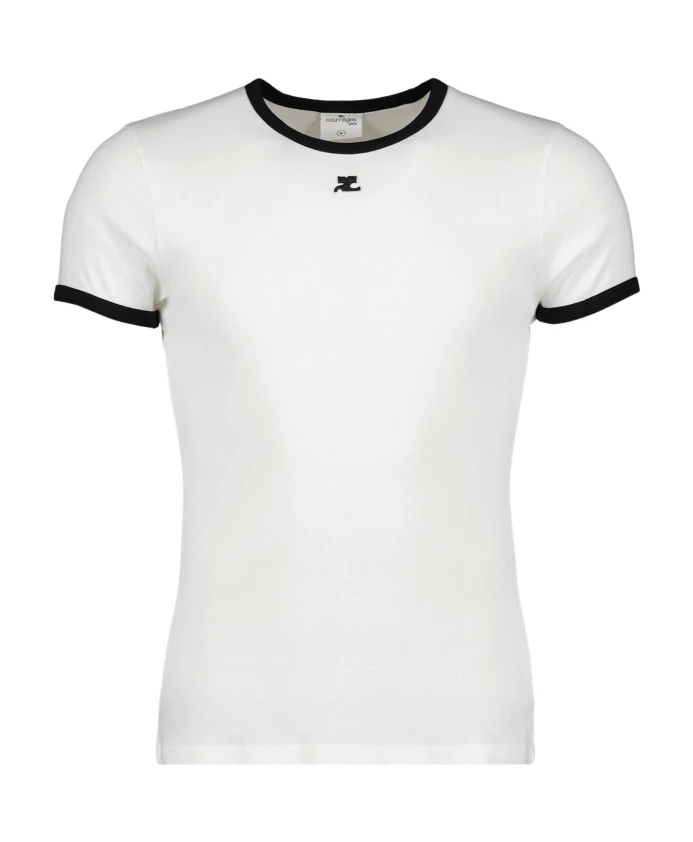Мужская контрастная фирменная футболка Courrèges, белый
Мужская контрастная фирменная футболка Courrèges, белый