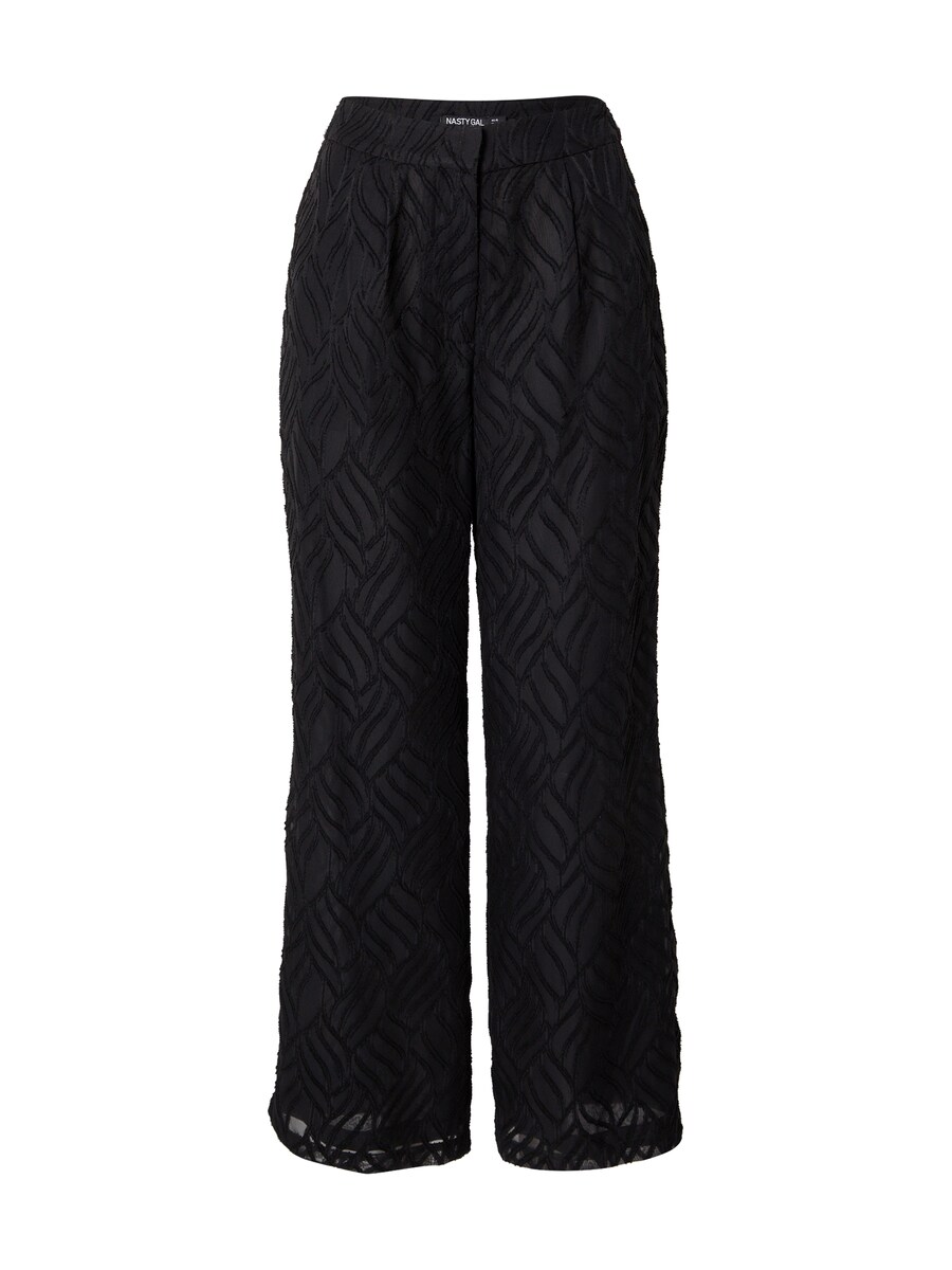 Брюки свободного кроя со складкой спереди Nasty Gal, черный 
Брюки свободного кроя со складкой спереди Nasty Gal, черный