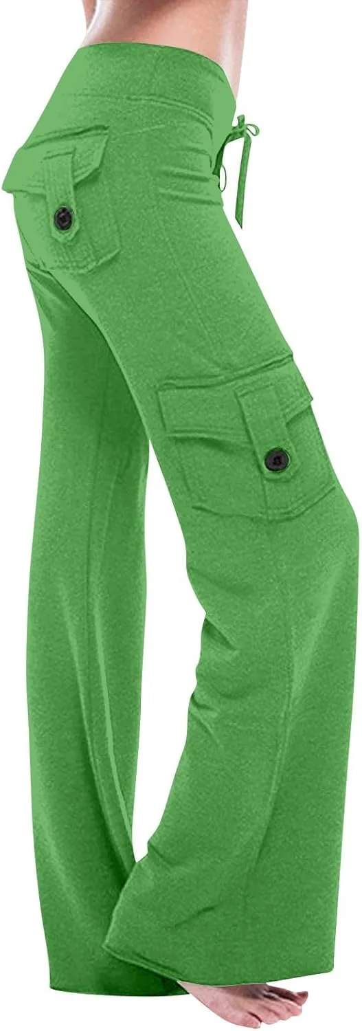 Женские карго штаны с высокой посадкой и карманами
Женские карго штаны с высокой посадкой и карманами