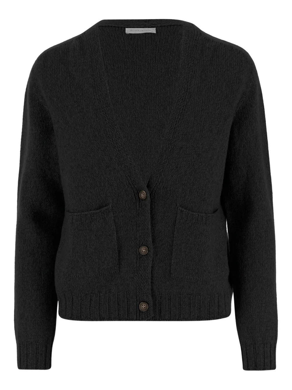 Кардиган с V-образным вырезом и карманом OLIVER LATTUGHI, черный
Кардиган с V-образным вырезом и карманом OLIVER LATTUGHI, черный