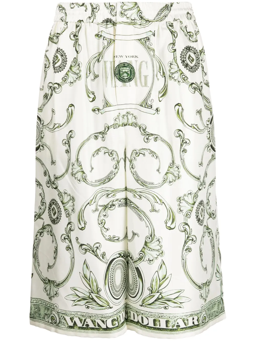 Шелковые шорты с принтом Alexander Wang, белый 
Шелковые шорты с принтом Alexander Wang, белый