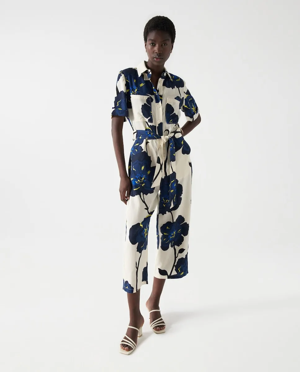 Женский комбинезон с цветочным принтом и поясом Salsa Jeans, белый
Женский комбинезон с цветочным принтом и поясом Salsa Jeans, белый