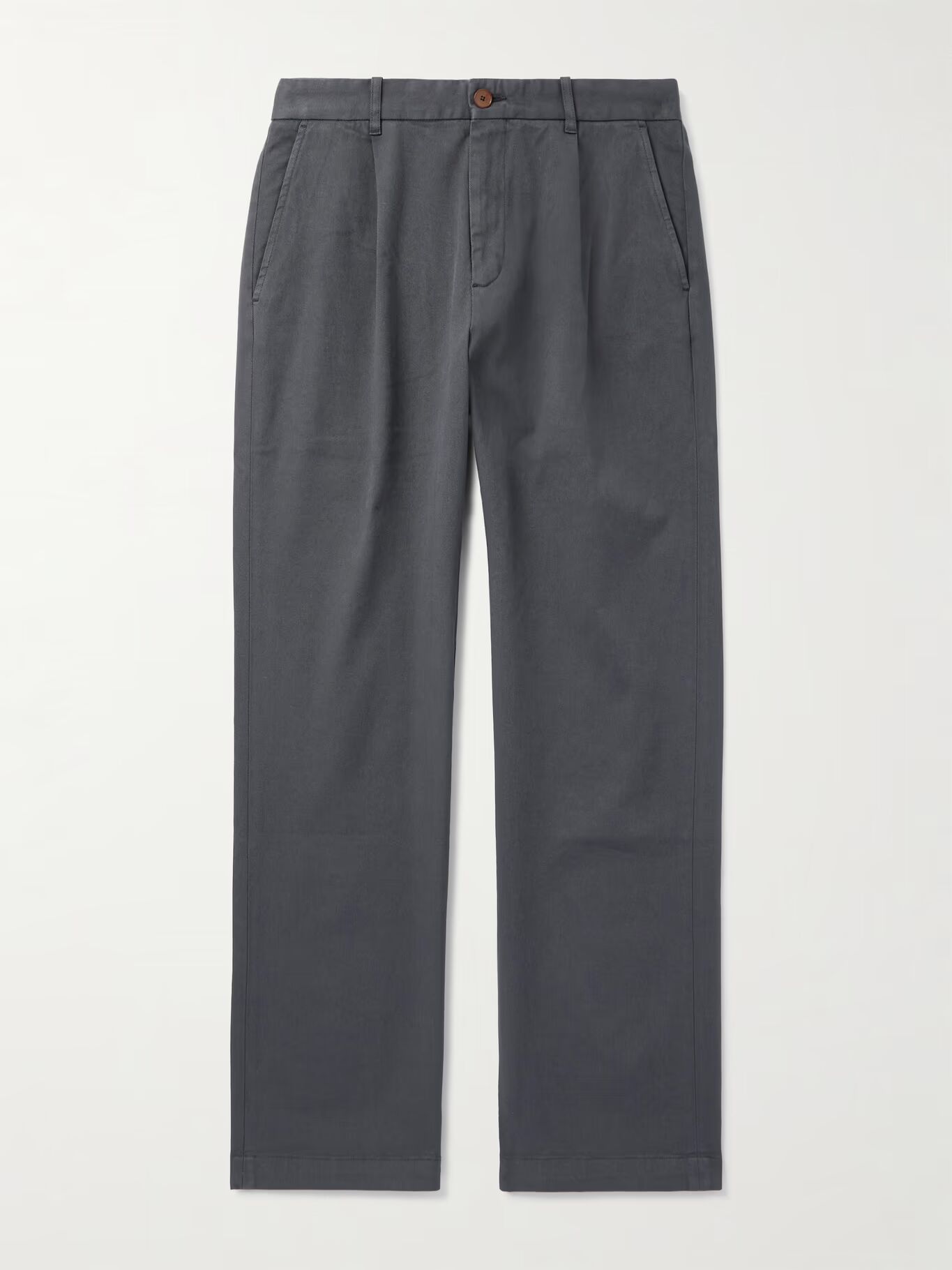 Прямые брюки Edward из хлопчатобумажной саржи со складками MR P., цвет Charcoal 
Прямые брюки Edward из хлопчатобумажной саржи со складками MR P., цвет Charcoal