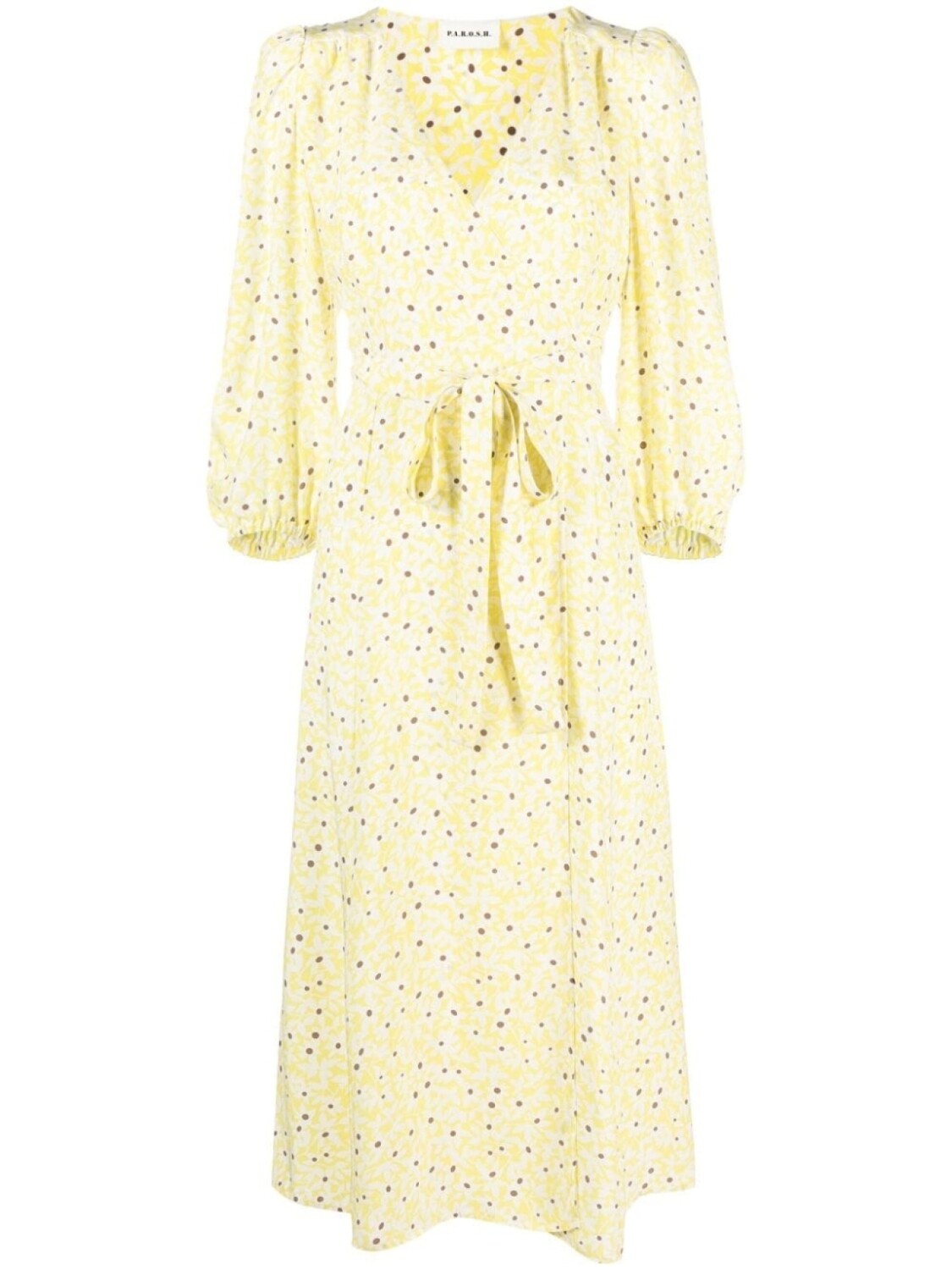 P.A.R.O.S.H. шелковое платье с запахом и цветочным принтом, желтый
P.A.R.O.S.H. шелковое платье с запахом и цветочным принтом, желтый
