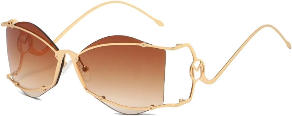 Солнцезащитные очки без оправы с декоративной отделкой, нестандартный тренд, женские солнцезащитные очки в стиле хип-хоп/панк, забавные мужские солнцезащитные очки с защитой от УФ-излучения UV400 UATXTAU, Golden Brown
Солнцезащитные очки без оправы с декоративной отделкой, нестандартный тренд, женские солнцезащитные очки в стиле хип-хоп/панк, забавные мужские солнцезащитные очки с защитой от УФ-излучения UV400 UATXTAU, Golden Brown