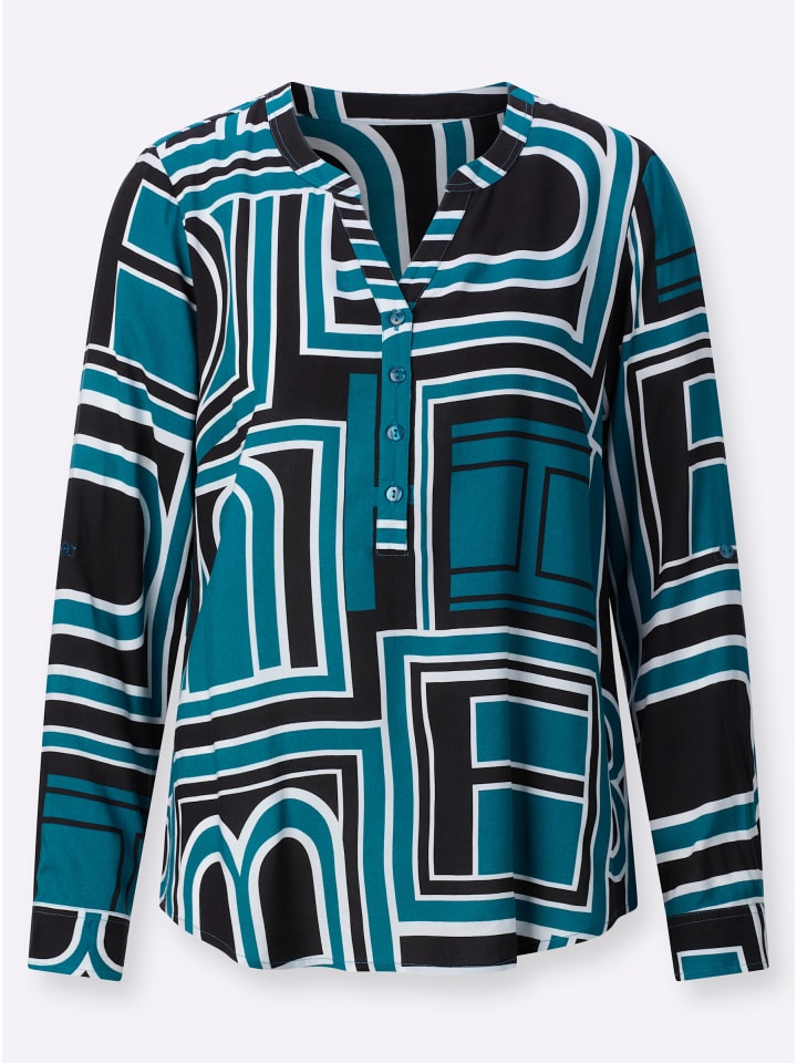 Блузка без застежки цвета аквапетроль-черный WITT WEIDEN
Блузка без застежки цвета аквапетроль-черный WITT WEIDEN