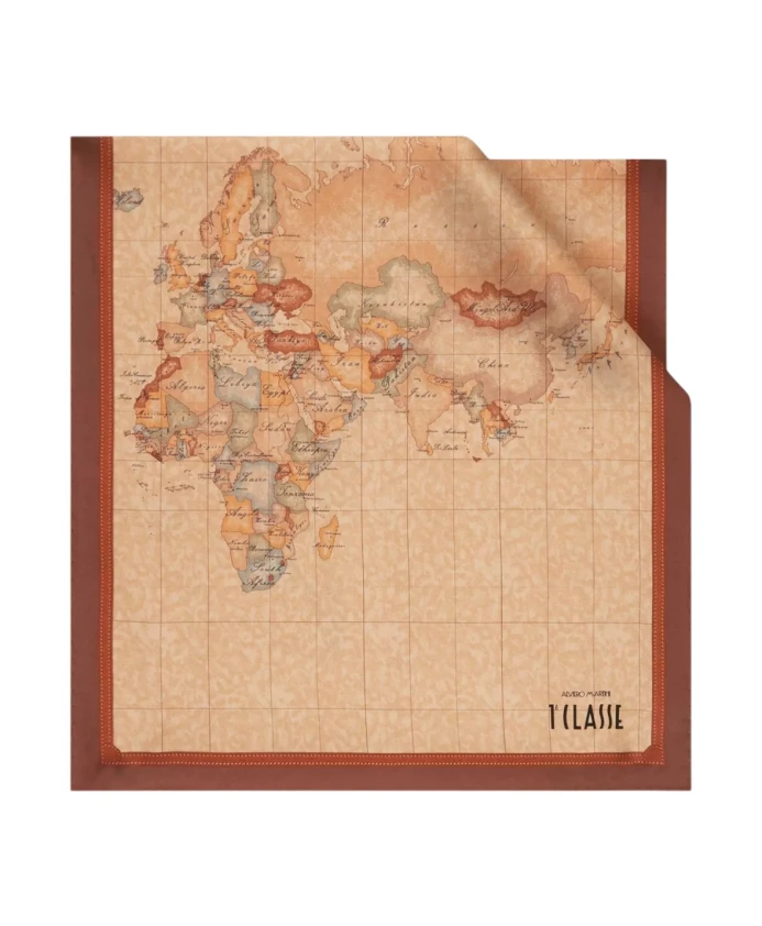 Классический шелковый шарф Geo Alviero Martini 1A Classe, коричневый 
Классический шелковый шарф Geo Alviero Martini 1A Classe, коричневый