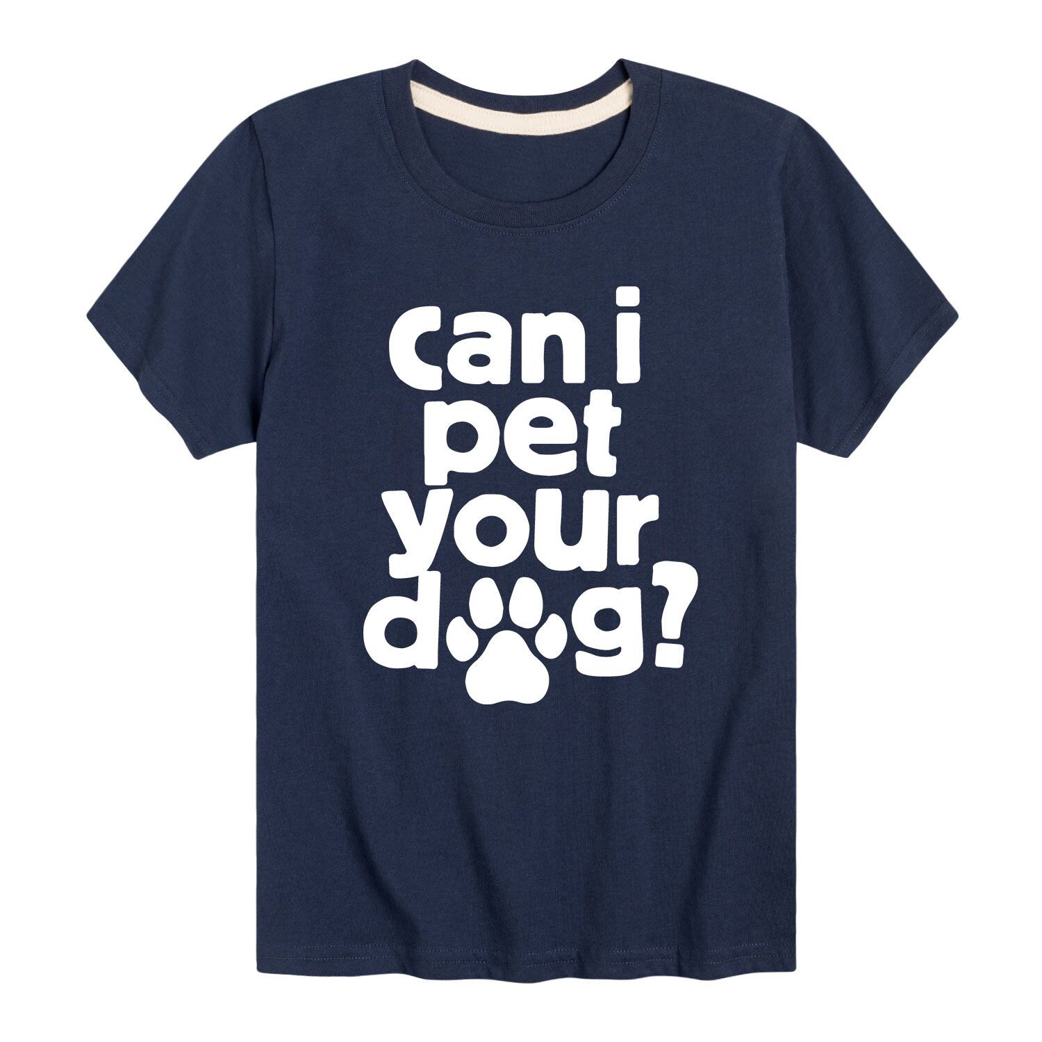 Футболка с рисунком «Могу ли я погладить вашу собаку» для мальчиков 8–20 лет Licensed Character, синий