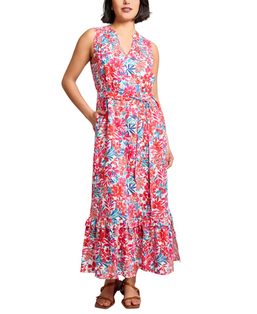 Женское длинное платье с принтом, поясом на завязках и ярусной юбкой Jones New York, Coral Sun Multi
Женское длинное платье с принтом, поясом на завязках и ярусной юбкой Jones New York, Coral Sun Multi