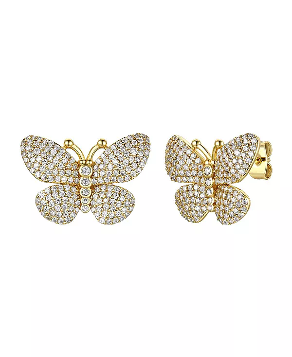 Серьги из стерлингового серебра 14 карат с покрытием из желтого золота и фианитами в форме бабочек Genevive, gold
Серьги из стерлингового серебра 14 карат с покрытием из желтого золота и фианитами в форме бабочек Genevive, gold