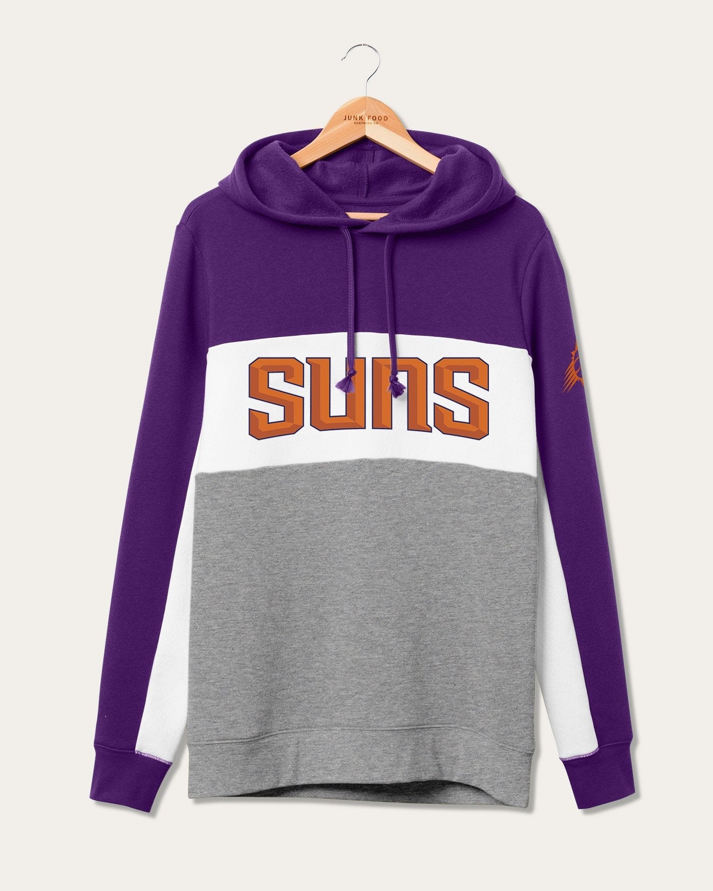 Толстовка с капюшоном NBA Phoenix Suns Colorblock Junk Food Clothing, цвет purple/heather grey
Толстовка с капюшоном NBA Phoenix Suns Colorblock Junk Food Clothing, цвет purple/heather grey