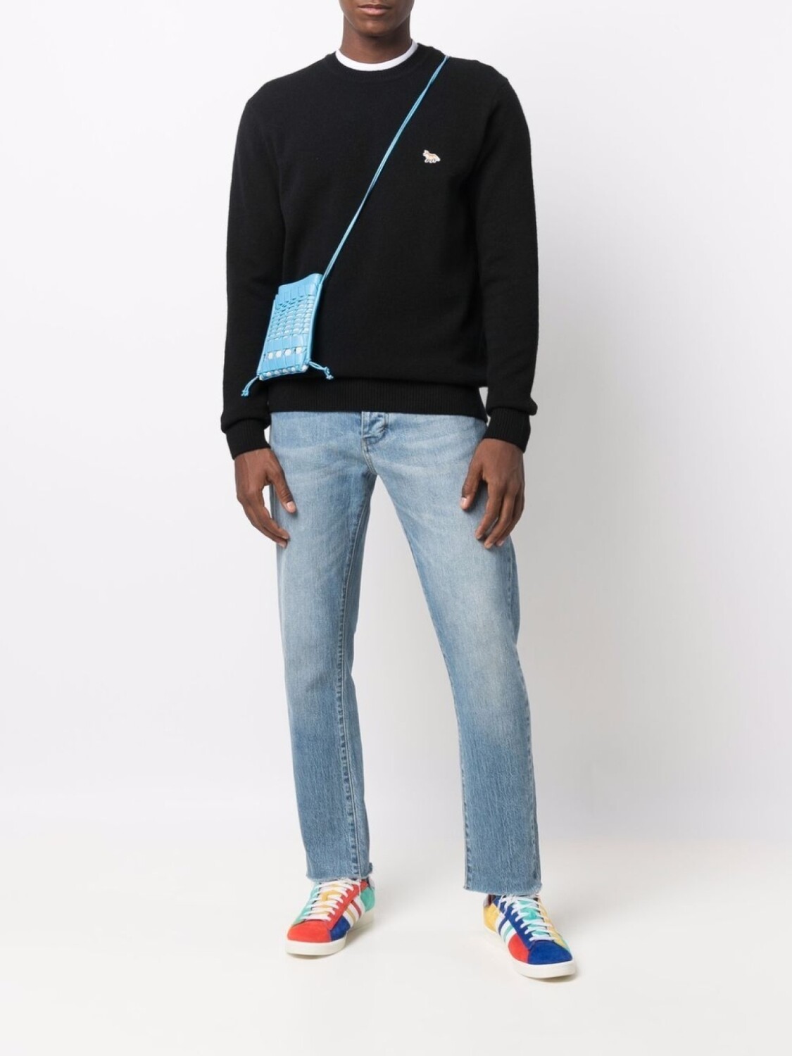 Шерстяной джемпер с аппликацией Maison Kitsuné, черный
Шерстяной джемпер с аппликацией Maison Kitsuné, черный