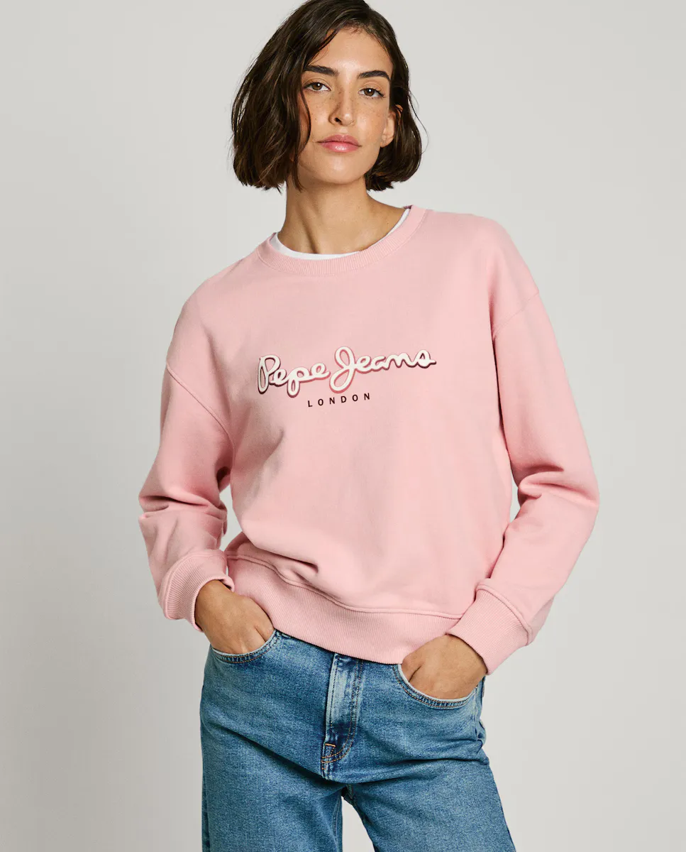 Женская толстовка с круглым вырезом и напечатанным логотипом Pepe Jeans, розовый
Женская толстовка с круглым вырезом и напечатанным логотипом Pepe Jeans, розовый