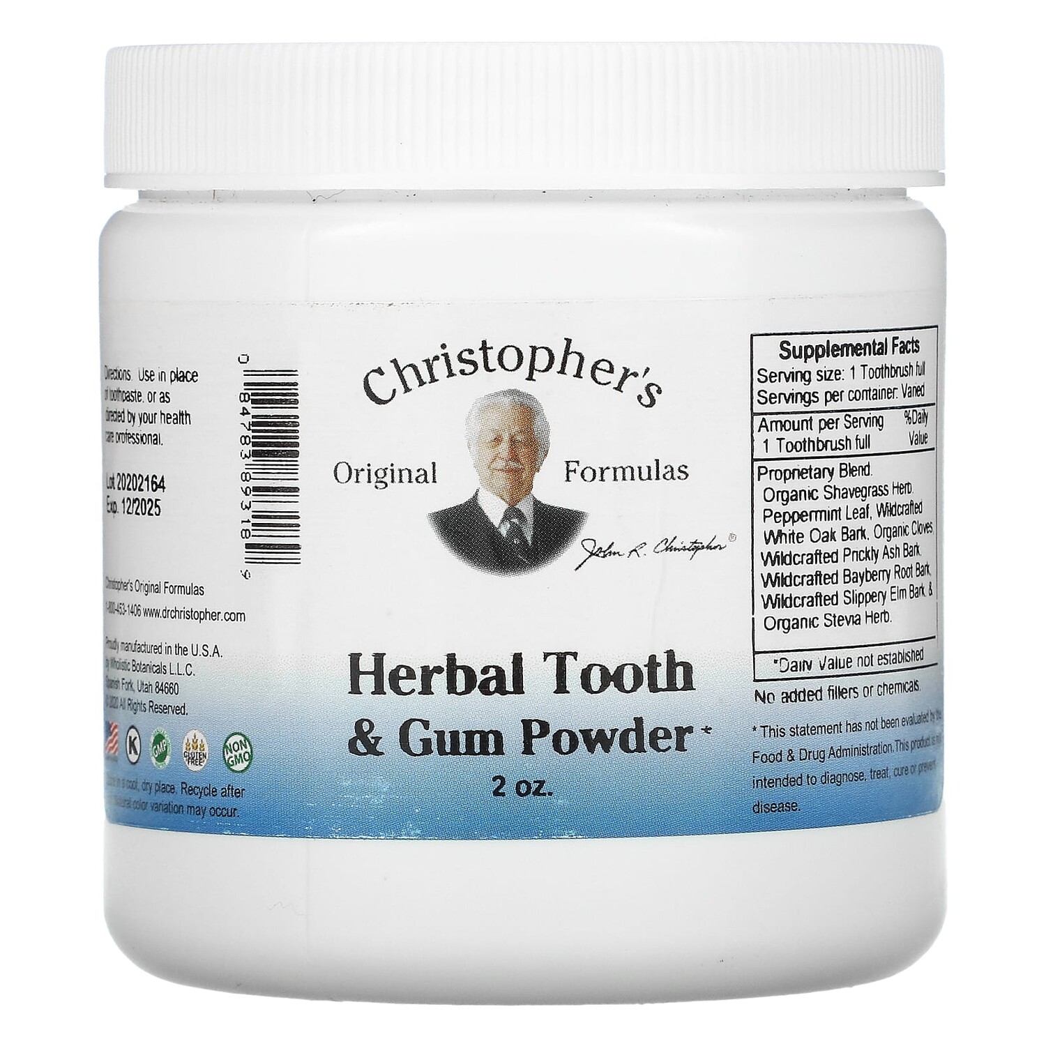 Christopher's Original Formulas травяной порошок для зубов и десен 56 г (2 унции)
Christopher's Original Formulas травяной порошок для зубов и десен 56 г (2 унции)
