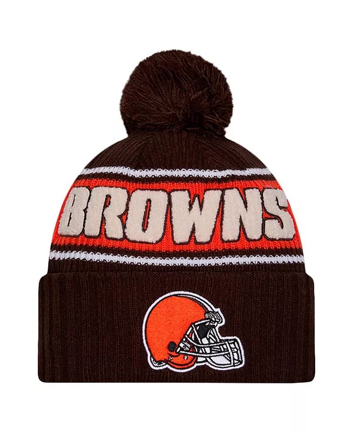 Мужская коричневая шапка Cleveland Browns 2024 Sideline с манжетами и помпоном New Era
Мужская коричневая шапка Cleveland Browns 2024 Sideline с манжетами и помпоном New Era