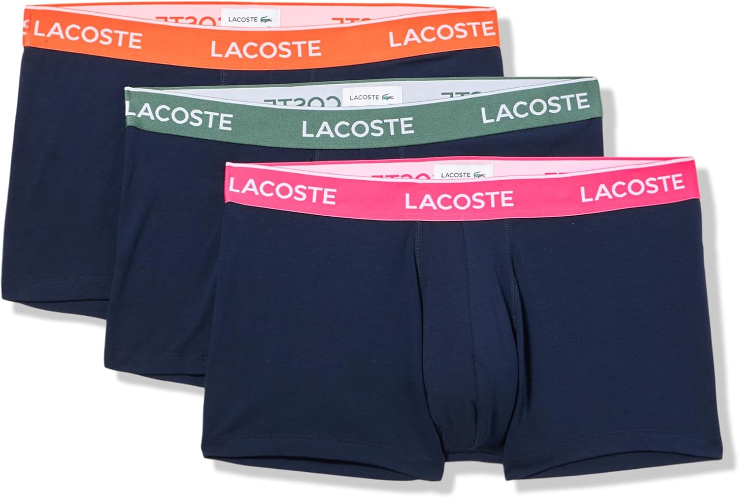 Lacoste мужские хлопковые трусы с эластичной триколорной резинкой, 3 шт, Navy Blue/Sequoia/Orange
Lacoste мужские хлопковые трусы с эластичной триколорной резинкой, 3 шт, Navy Blue/Sequoia/Orange