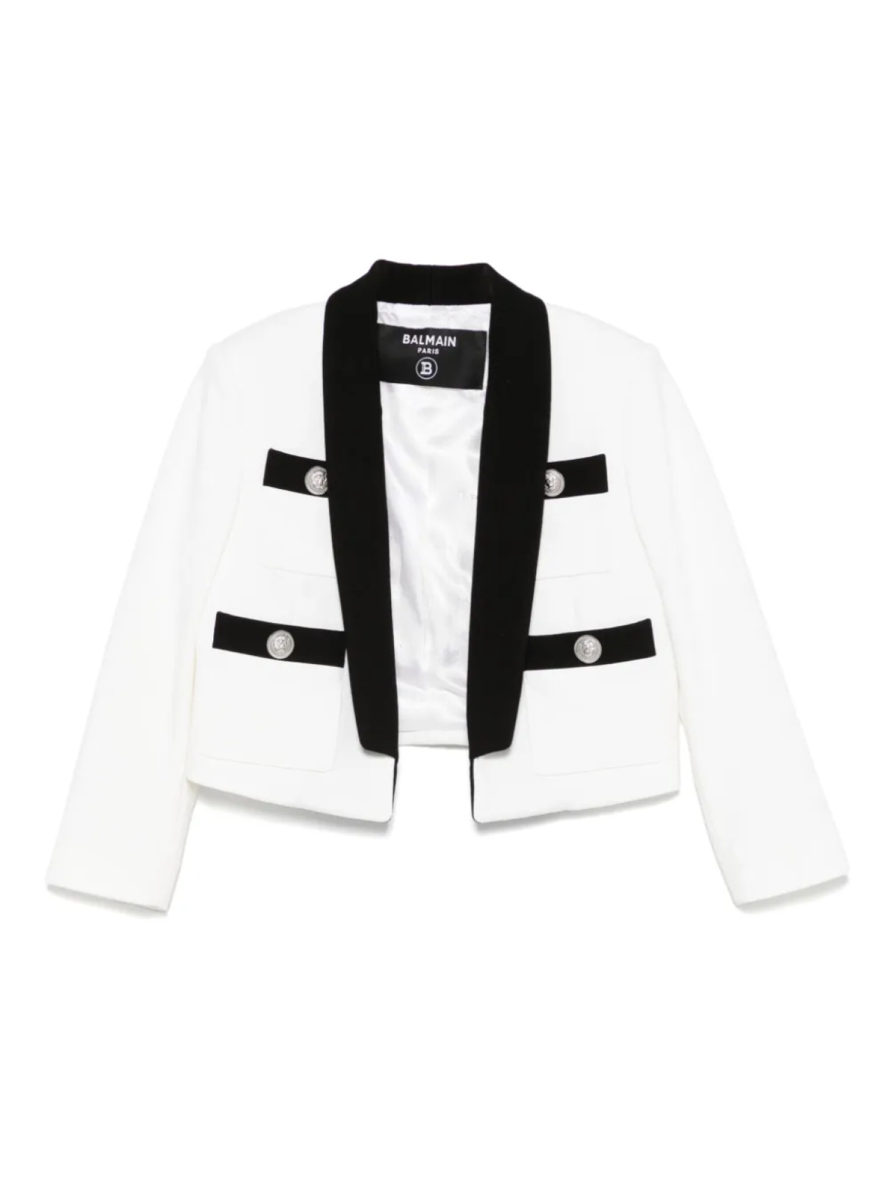 Balmain Kids однобортный блейзер, белый 
Balmain Kids однобортный блейзер, белый