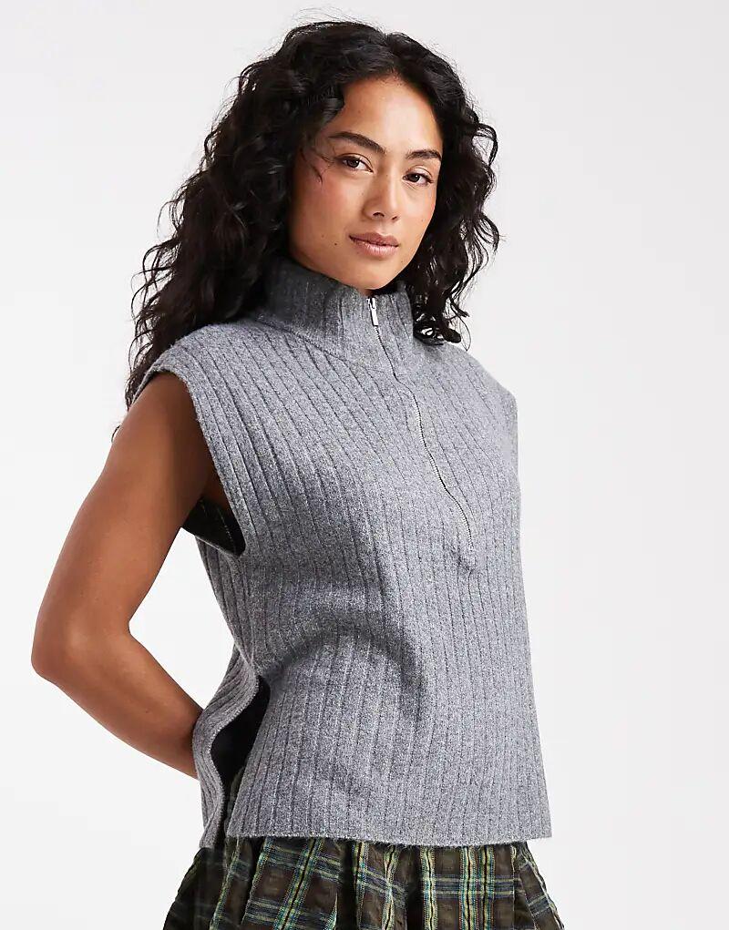 Жилет без рукавов ONLY с застежкой-молнией на половину длины, серый
Жилет без рукавов ONLY с застежкой-молнией на половину длины, серый