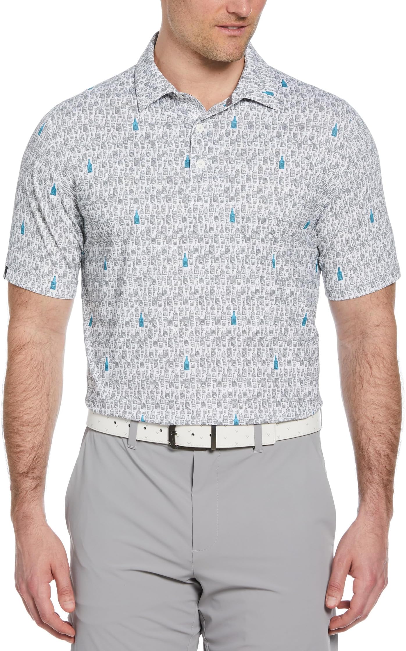Футболка Callaway All-Over Scotch Novelty Print Polo, цвет Bright White 
Футболка Callaway All-Over Scotch Novelty Print Polo, цвет Bright White