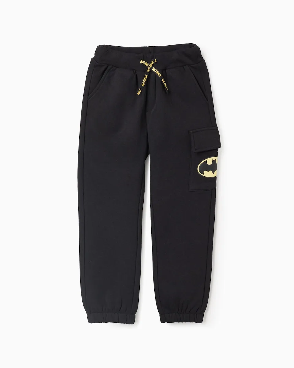 Детские штаны для мальчика с принтом Бэтмена и карманом карго Zippy, черный