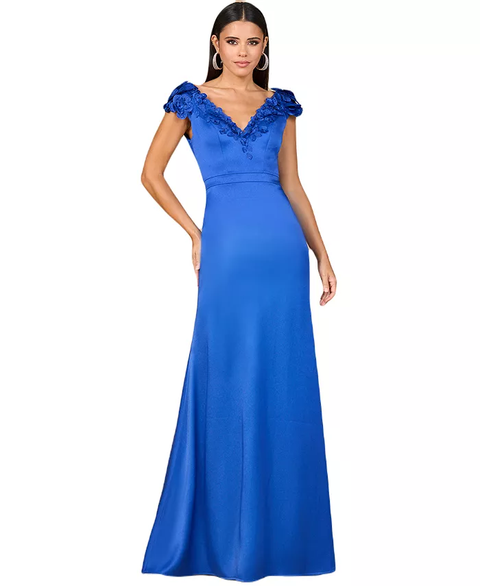 Женское платье из крепа на атласной подкладке с V-образным вырезом Lara, синий
Женское платье из крепа на атласной подкладке с V-образным вырезом Lara, синий