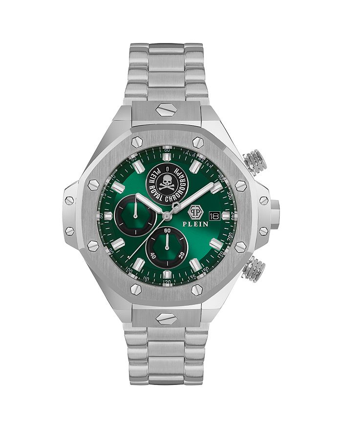 Plein Royal Chronograph, 46 мм PHILIPP PLEIN, зеленый 
Plein Royal Chronograph, 46 мм PHILIPP PLEIN, зеленый